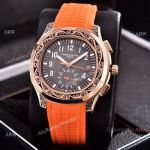 Copy Patek Philippe Aquanaut VK Chronograph Watches Rose Gold Engraving